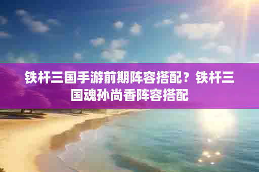 铁杆三国手游前期阵容搭配？铁杆三国魂孙尚香阵容搭配