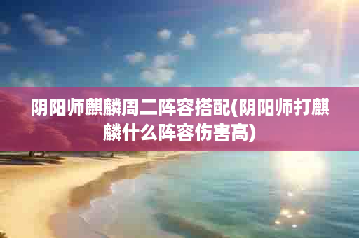阴阳师麒麟周二阵容搭配(阴阳师打麒麟什么阵容伤害高)