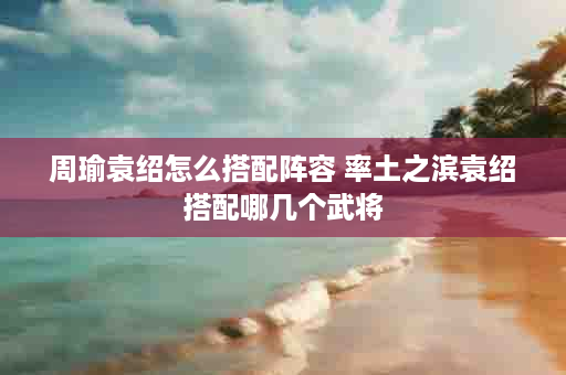 周瑜袁绍怎么搭配阵容 率土之滨袁绍搭配哪几个武将