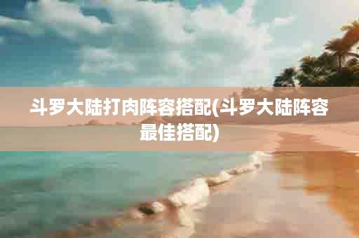斗罗大陆打肉阵容搭配(斗罗大陆阵容最佳搭配)
