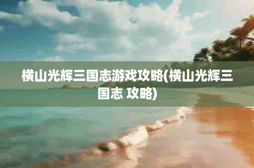 横山光辉三国志游戏攻略(横山光辉三国志 攻略)