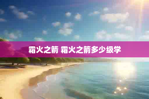 霜火之箭 霜火之箭多少级学