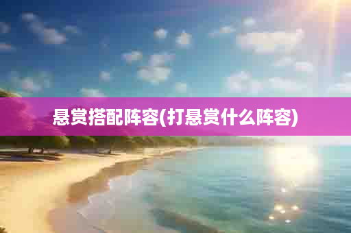 悬赏搭配阵容(打悬赏什么阵容)