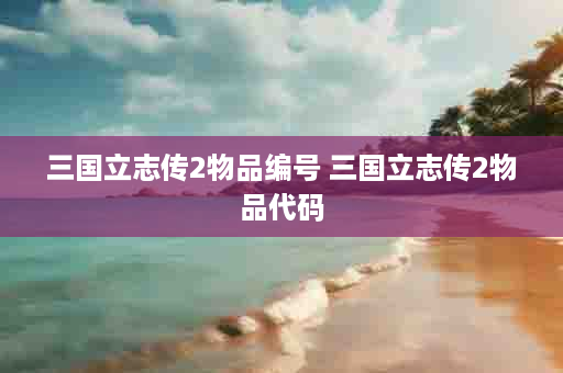 三国立志传2物品编号 三国立志传2物品代码