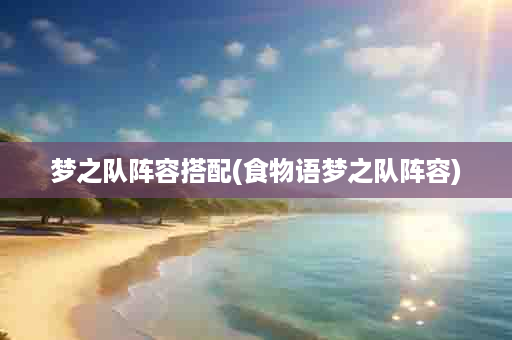 梦之队阵容搭配(食物语梦之队阵容)