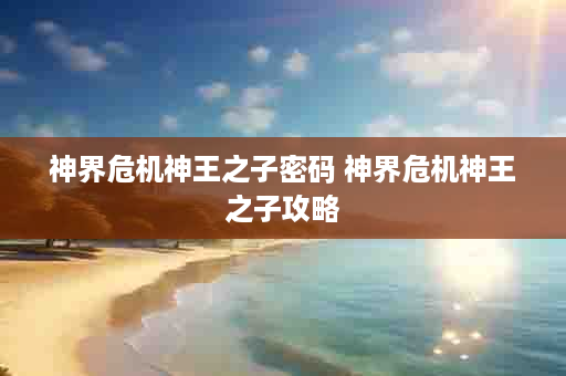 神界危机神王之子密码 神界危机神王之子攻略