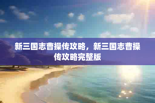 新三国志曹操传攻略，新三国志曹操传攻略完整版