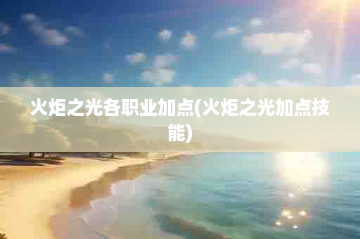 火炬之光各职业加点(火炬之光加点技能)