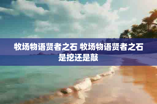 牧场物语贤者之石 牧场物语贤者之石是挖还是敲