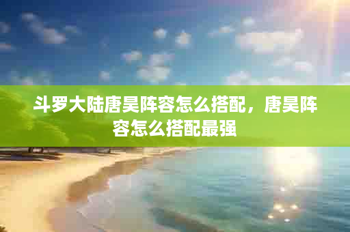 斗罗大陆唐昊阵容怎么搭配，唐昊阵容怎么搭配最强