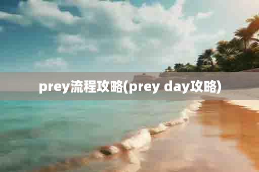 prey流程攻略(prey day攻略)