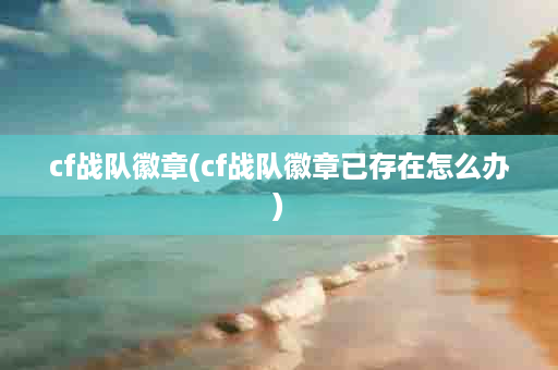 cf战队徽章(cf战队徽章已存在怎么办)