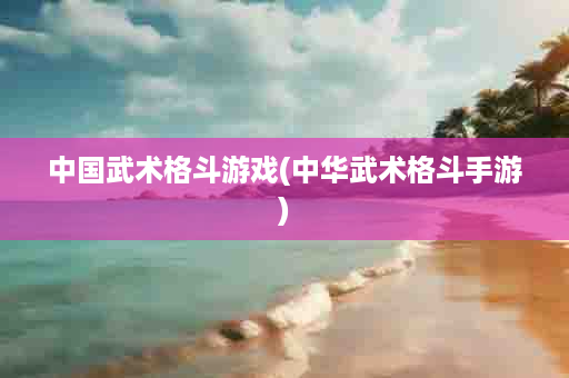 中国武术格斗游戏(中华武术格斗手游)