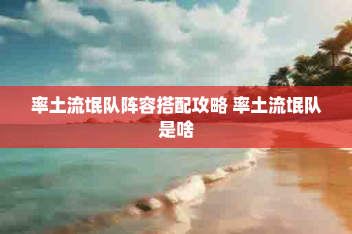 率土流氓队阵容搭配攻略 率土流氓队是啥