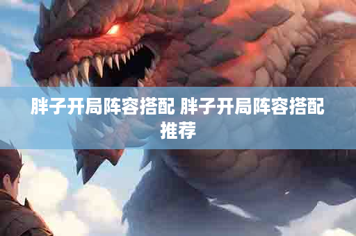 胖子开局阵容搭配 胖子开局阵容搭配推荐