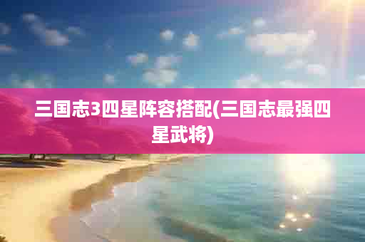 三国志3四星阵容搭配(三国志最强四星武将)