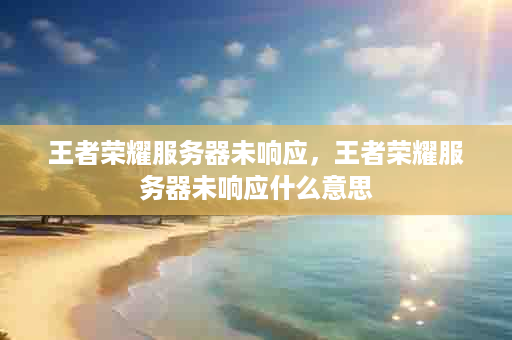 王者荣耀服务器未响应，王者荣耀服务器未响应什么意思