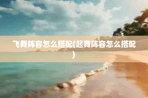 飞舞阵容怎么搭配(起舞阵容怎么搭配)
