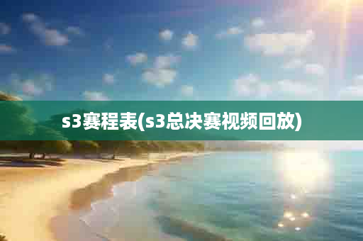 s3赛程表(s3总决赛视频回放)