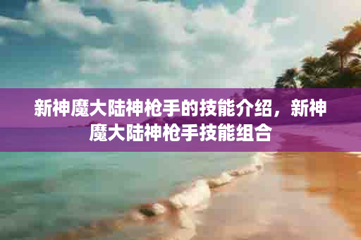 新神魔大陆神枪手的技能介绍，新神魔大陆神枪手技能组合