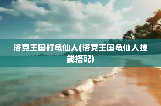 洛克王国打龟仙人(洛克王国龟仙人技能搭配)