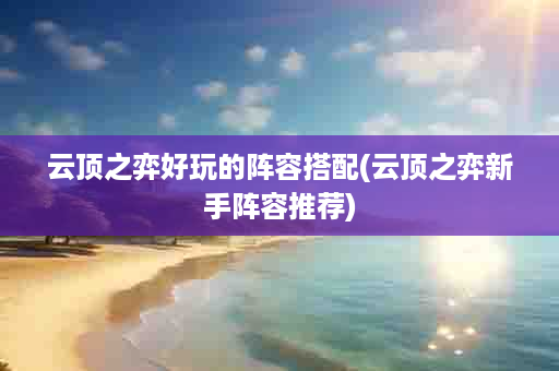 云顶之弈好玩的阵容搭配(云顶之弈新手阵容推荐)