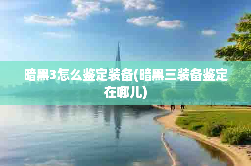 暗黑3怎么鉴定装备(暗黑三装备鉴定在哪儿)