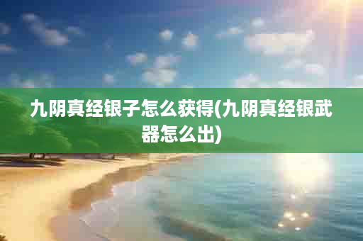 九阴真经银子怎么获得(九阴真经银武器怎么出)
