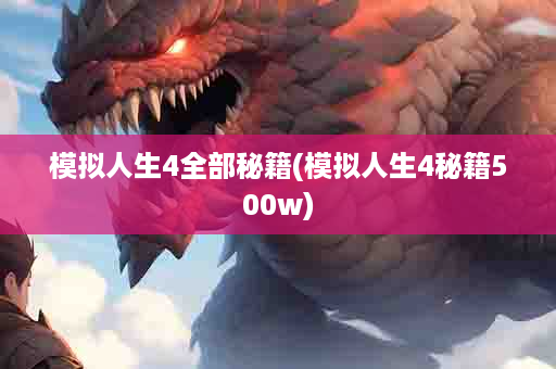 模拟人生4全部秘籍(模拟人生4秘籍500w)