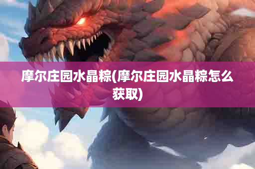 摩尔庄园水晶粽(摩尔庄园水晶粽怎么获取)