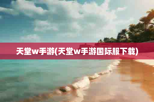 天堂w手游(天堂w手游国际服下载)