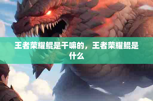 王者荣耀鲲是干嘛的，王者荣耀鲲是什么