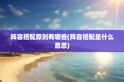阵容搭配原则有哪些(阵容搭配是什么意思)