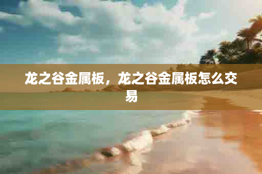 龙之谷金属板，龙之谷金属板怎么交易