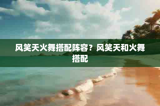 风笑天火舞搭配阵容？风笑天和火舞搭配