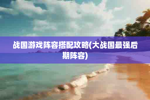 战国游戏阵容搭配攻略(大战国最强后期阵容)