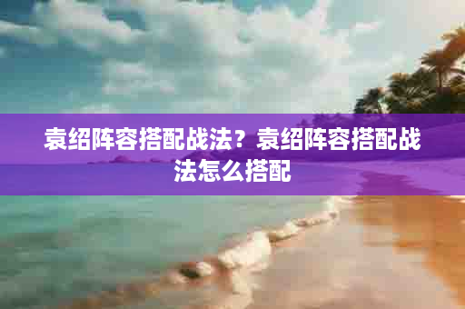 袁绍阵容搭配战法？袁绍阵容搭配战法怎么搭配