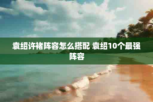 袁绍许褚阵容怎么搭配 袁绍10个最强阵容