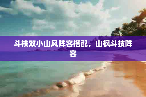 斗技双小山风阵容搭配，山枫斗技阵容