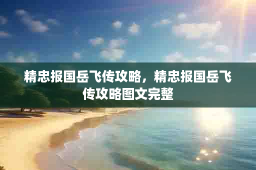 精忠报国岳飞传攻略，精忠报国岳飞传攻略图文完整