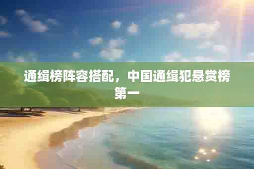通缉榜阵容搭配，中国通缉犯悬赏榜第一